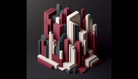 A modern architectural poster with geometric elements, Ai generated image