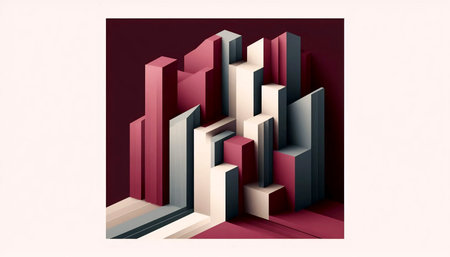 A modern architectural poster with geometric elements, Ai generated image