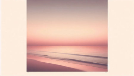 A vintage style minimalist beach landscape, Ai generated imageの写真素材