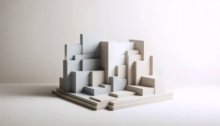 A printable minimalist architecture wall art, Ai generated image