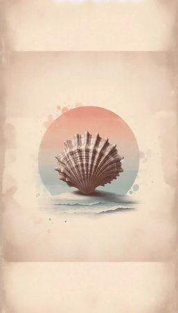 A vintage lithograph print for a bathroom, Ai generated imageの写真素材