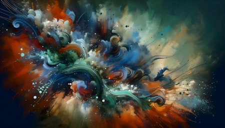 An abstract paint splash action painting, Ai generated image