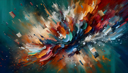 An abstract paint splash action painting, Ai generated image
