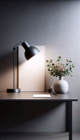 An elegant neutral workspace, Ai generated image