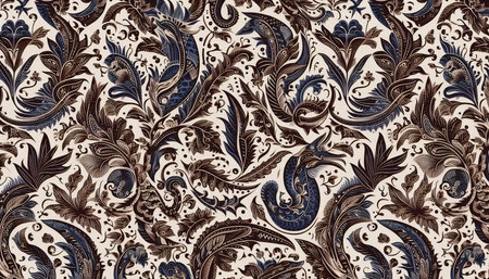 A Batik Tulis seamless background pattern, Ai generated imageの写真素材