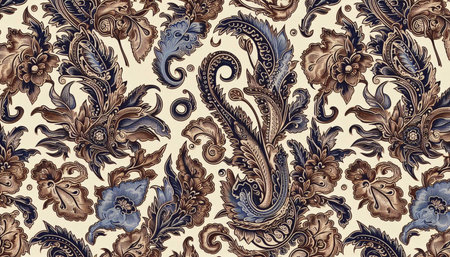 A Batik Tulis seamless background patternの写真素材