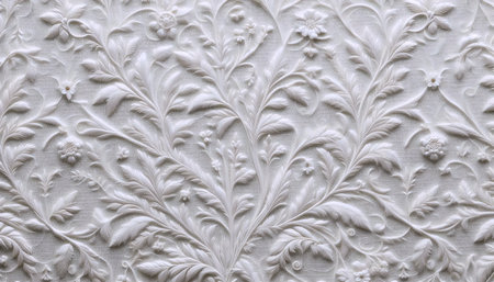 A natural white embroidery floral fabric texture seamless pattern, Ai generated image