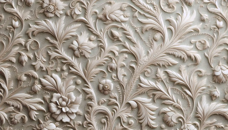A silky natural ivory beige embroidered fabric texture pattern, Ai generated image