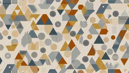 An abstract geometric boho pattern seamless design, Ai generated image