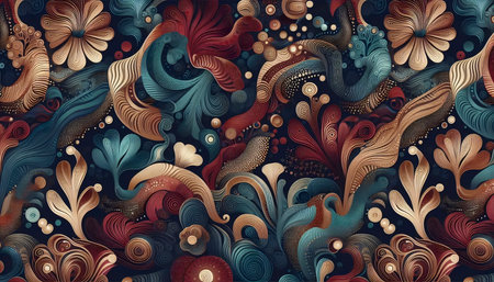 A modern abstract African wax seamless pattern, Ai generated image