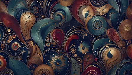 A modern abstract African wax seamless pattern, Ai generated imageの写真素材