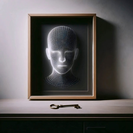 A minimalist hologram frame illusion, Ai generated imageの写真素材