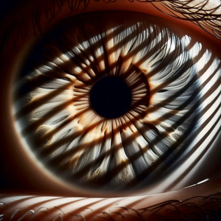 A macro of the iris segmented by shadows, Ai generated image