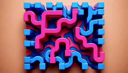 A colored abstracting close-up of merged shadows, Ai generated imageの写真素材