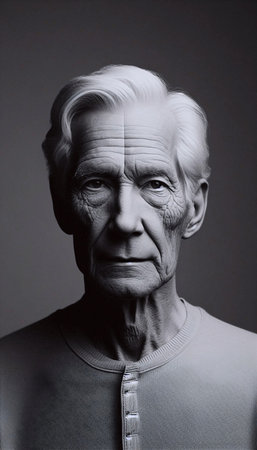 A classic portrait of an elderly manの写真素材