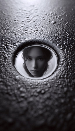 A reflection in a perfect circular puddle, Ai generated image