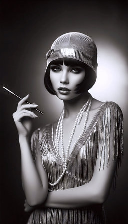 A flapper girl from the roaring twenties, Ai generated image