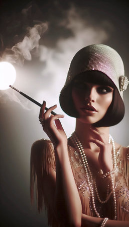 A flapper girl from the roaring twenties, Ai generated image