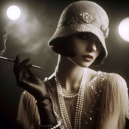 A flapper girl from the roaring twenties, Ai generated image