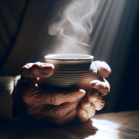 A mindful coffee ritual as a form of morning meditation, Ai generated image