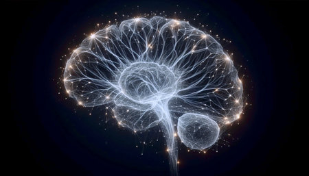 A Neural Network Brain ink drawing art print, Ai generated imageの写真素材