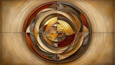 Divine Proportion abstract with golden fish