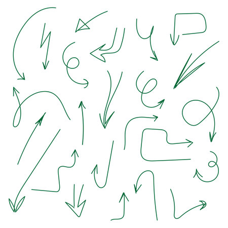 vector illustration set of arrows pointers directionsのイラスト素材