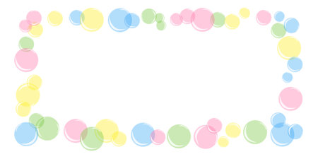 vector illustration frame for text transparent colored soap bubbles on white backgroundのイラスト素材