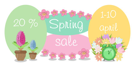vector illustration banner spring saleのイラスト素材
