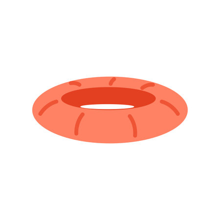 Coral inflatable swimming ring - accessory for swimming in the pool or sea, protection - vector flat illustrationのイラスト素材