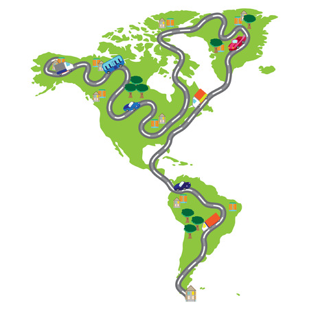 Paper Cup with a map of Canada, USA, illustration, vectorのイラスト素材