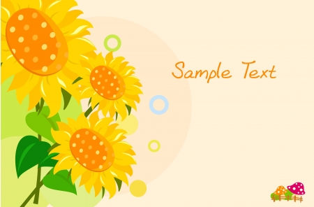 cartoon sunflower のイラスト素材