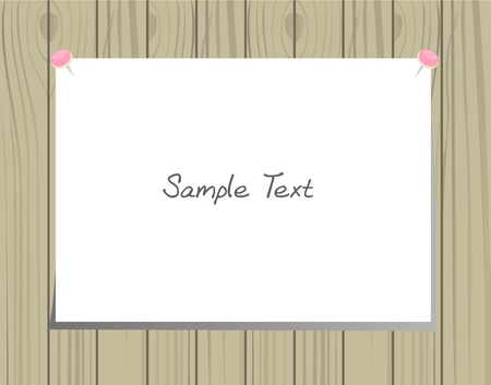 Paper on a wooden wall のイラスト素材