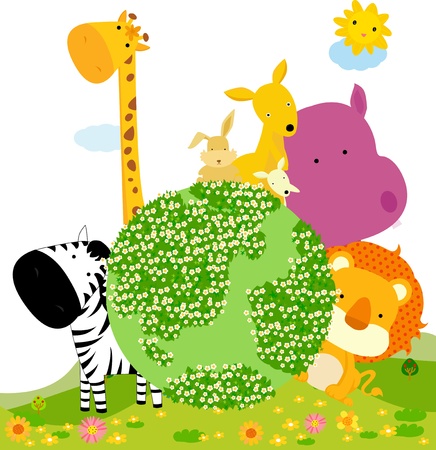 cute animalsのイラスト素材