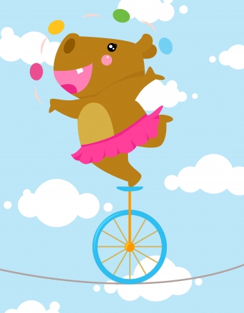 Tightrope hippo のイラスト素材