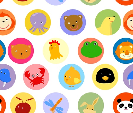 Animals seamless patternのイラスト素材