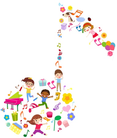 children and musicのイラスト素材