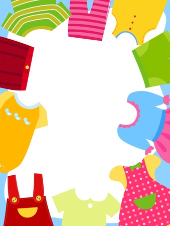 kids clothes frame のイラスト素材