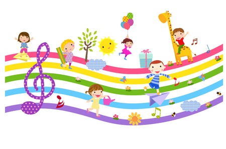 kids and musicのイラスト素材