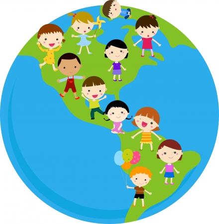 Kids On The Globe のイラスト素材
