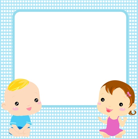 Baby Boy And Girlのイラスト素材