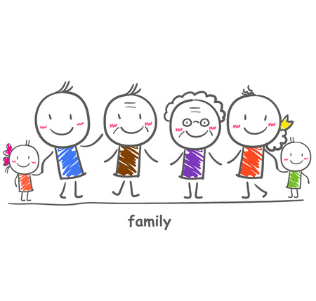 Big family with childrenのイラスト素材