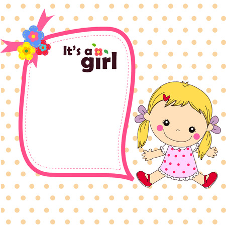 Baby shower - It\'s a girlのイラスト素材