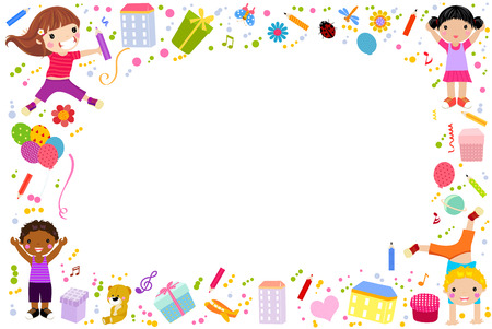 school kids frameのイラスト素材