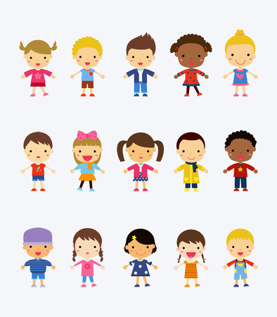 Cute children cartoon collectionのイラスト素材