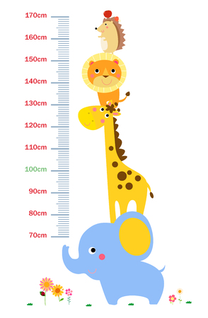 The child's height illustrationsのイラスト素材