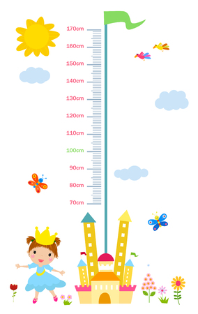 The child's height illustrationsのイラスト素材