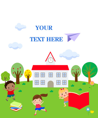 Kids and schoolのイラスト素材