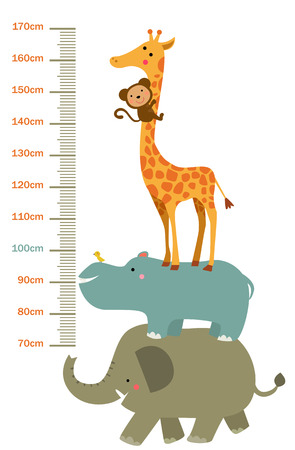 The child's height illustrationsのイラスト素材