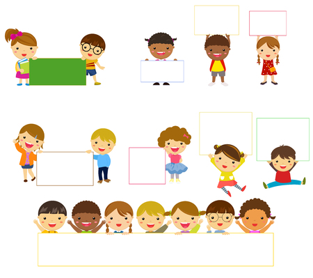 children and bannerのイラスト素材